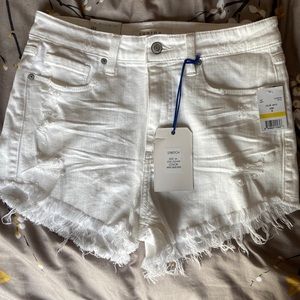 White High Rise Shorts